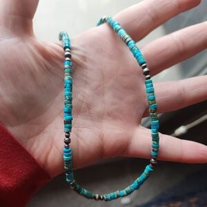 Turquoise Beaded Necklace Native Navajo Pearl